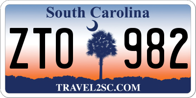 SC license plate ZTO982