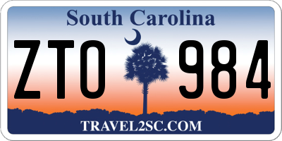 SC license plate ZTO984