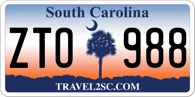 SC license plate ZTO988