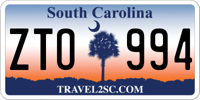 SC license plate ZTO994