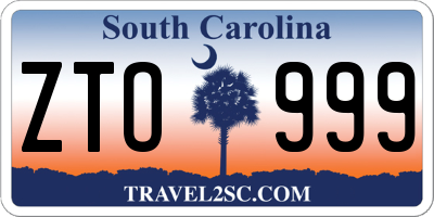 SC license plate ZTO999