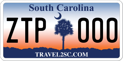 SC license plate ZTP000