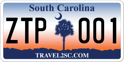 SC license plate ZTP001