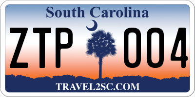 SC license plate ZTP004