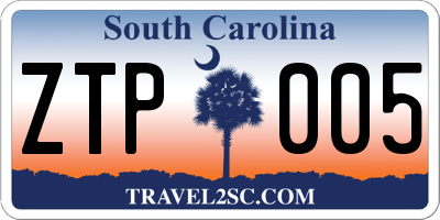 SC license plate ZTP005