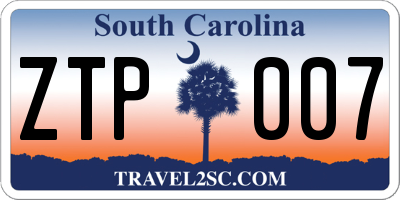 SC license plate ZTP007