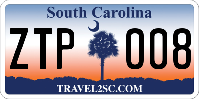 SC license plate ZTP008