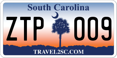 SC license plate ZTP009