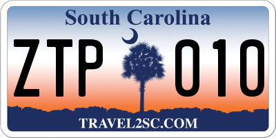 SC license plate ZTP010