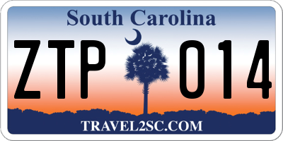 SC license plate ZTP014