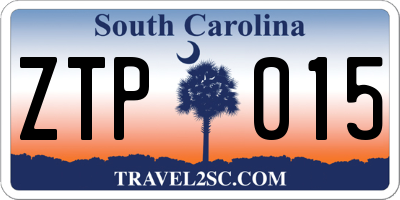 SC license plate ZTP015