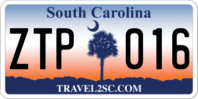 SC license plate ZTP016