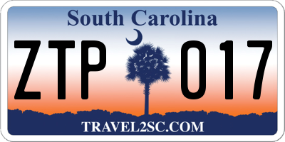 SC license plate ZTP017