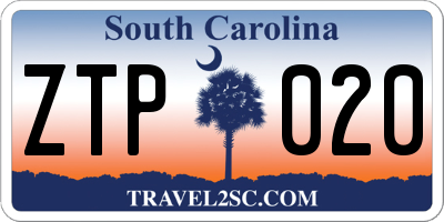 SC license plate ZTP020