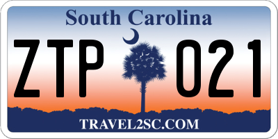 SC license plate ZTP021