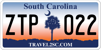 SC license plate ZTP022