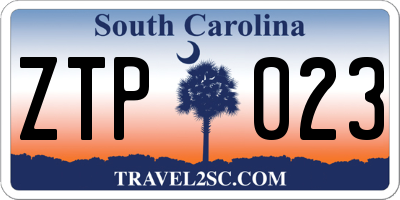 SC license plate ZTP023