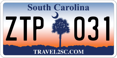 SC license plate ZTP031