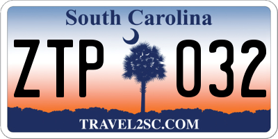 SC license plate ZTP032