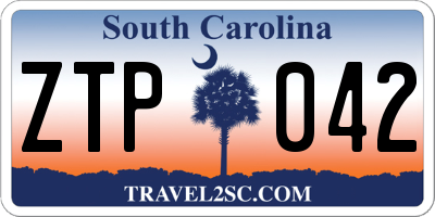 SC license plate ZTP042
