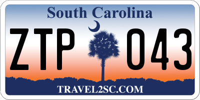 SC license plate ZTP043