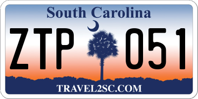 SC license plate ZTP051