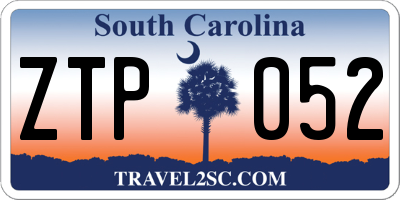 SC license plate ZTP052