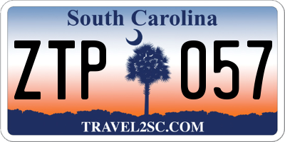 SC license plate ZTP057