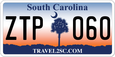 SC license plate ZTP060