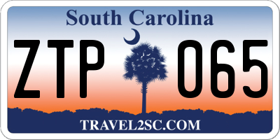 SC license plate ZTP065