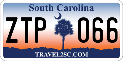 SC license plate ZTP066