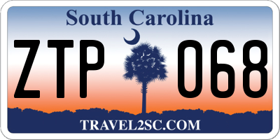 SC license plate ZTP068