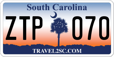 SC license plate ZTP070