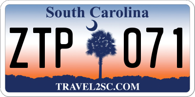 SC license plate ZTP071