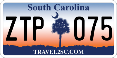 SC license plate ZTP075