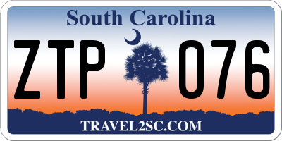 SC license plate ZTP076