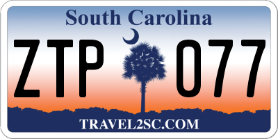 SC license plate ZTP077