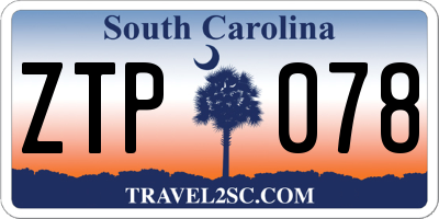 SC license plate ZTP078