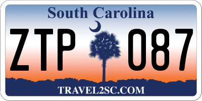 SC license plate ZTP087