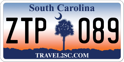 SC license plate ZTP089