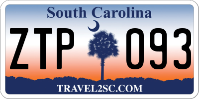 SC license plate ZTP093