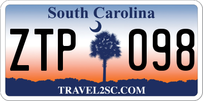 SC license plate ZTP098