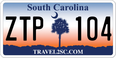 SC license plate ZTP104