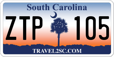 SC license plate ZTP105