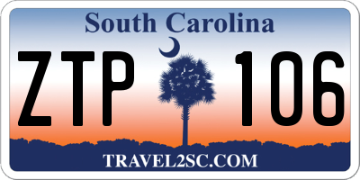 SC license plate ZTP106