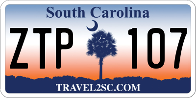 SC license plate ZTP107