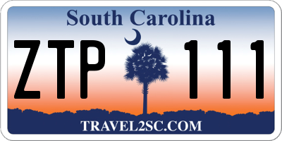 SC license plate ZTP111
