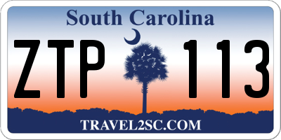 SC license plate ZTP113