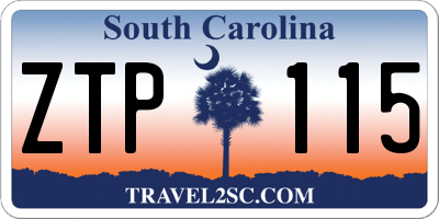 SC license plate ZTP115