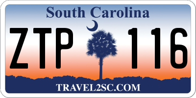 SC license plate ZTP116